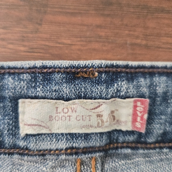 Levis 345 Jeans Blue Denim Medium Wash  Womens Size 12 Short Low Boot Cut - Picture 3 of 7